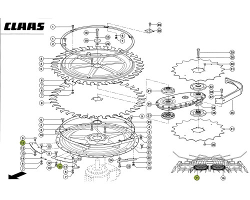 Ніж правий  для жаток CLAAS Jaguar РУ-600 з наплавкою  0009998170